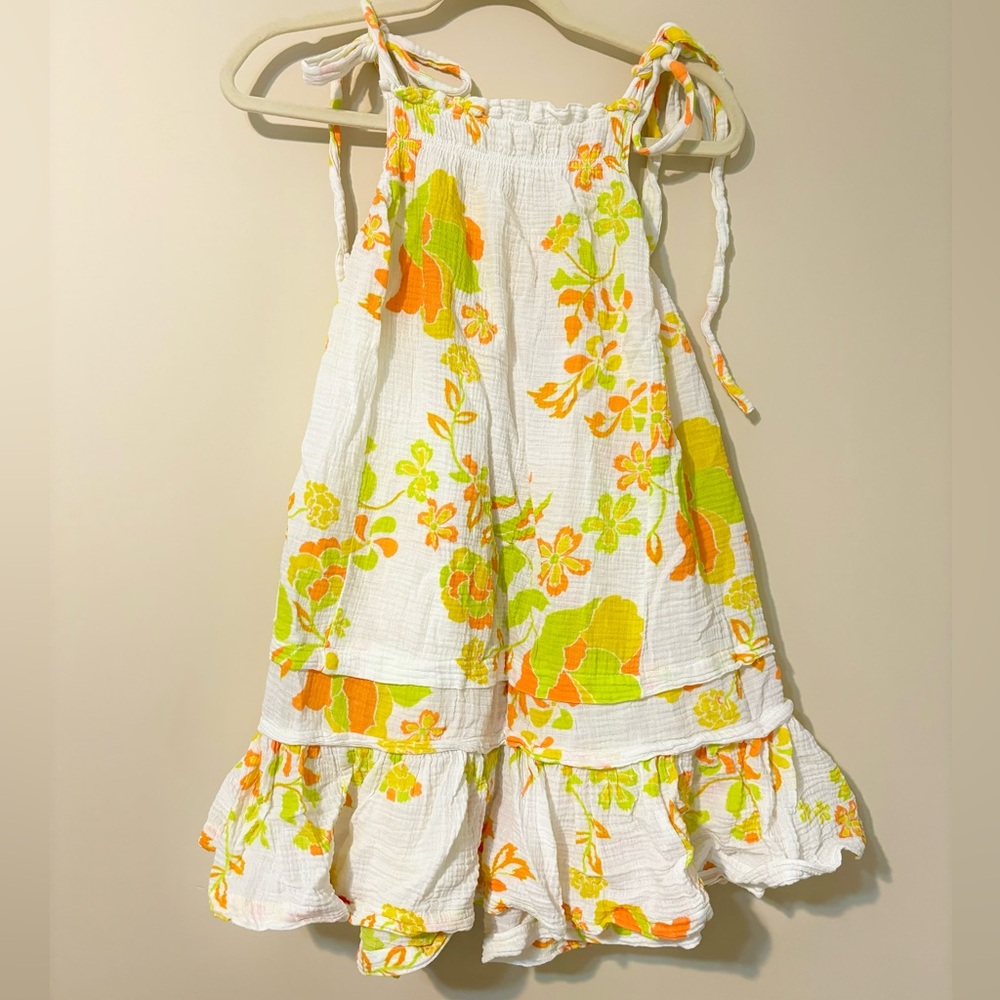 Free People floral print babydoll dress with ruffle hem